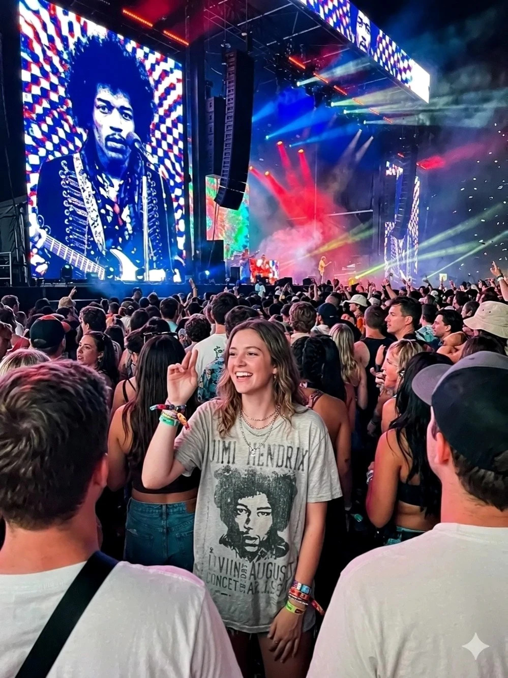 Authentic Hendrix - Jimi Hendrix Live in August 1967 Concert V-Neck T-Shirt